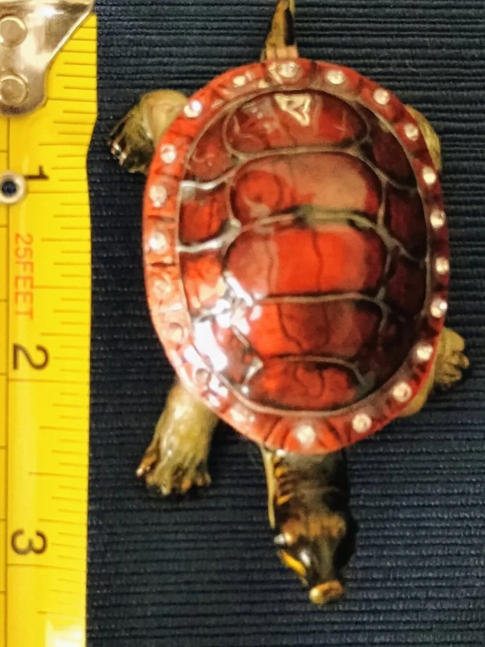 Turtle Jeweled Enameled Trinket Box